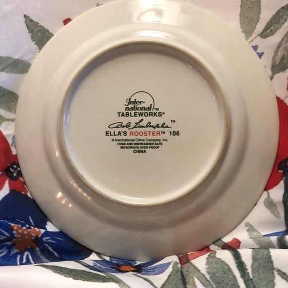 DONATED Ella's Rooster Salad Plates Set of 4 Plates 7 5/8” Bob Timberlake - Picture 6 of 8